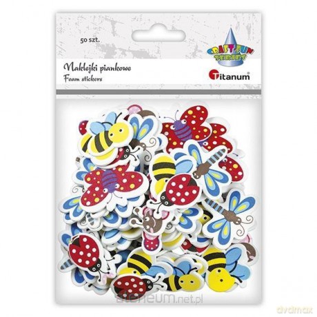 Naklejki piankowe owady mix 50 szt