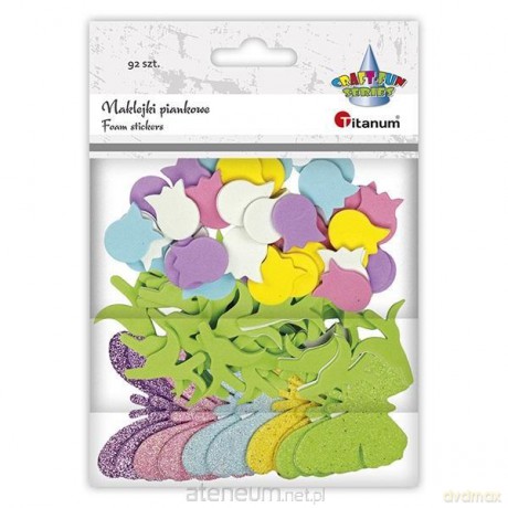 Naklejki piankowe tulipany + motyle 92 szt