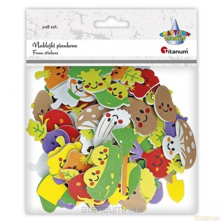 Naklejki piankowe warzywa mix 108 szt