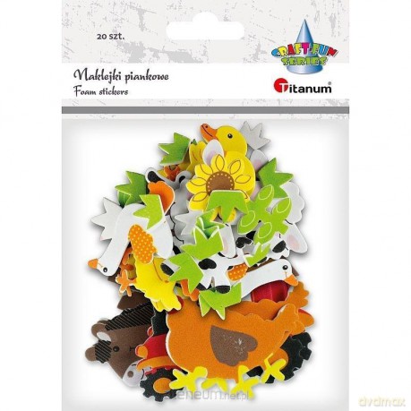 Naklejki piankowe zwierzęta, ptaki, gady mix 48 szt