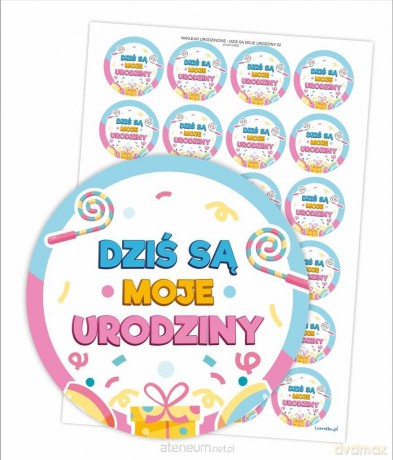 Naklejki urodzinowe - Dziś są moje urodziny 24 szt