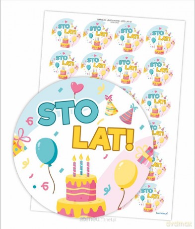 Naklejki urodzinowe - Sto lat! 24 szt