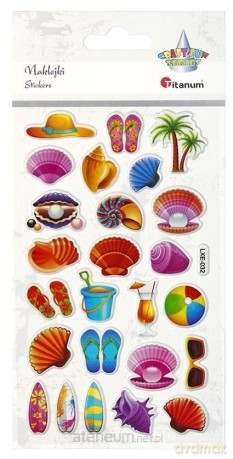 Naklejki wypukłe lato, plaża 25 szt