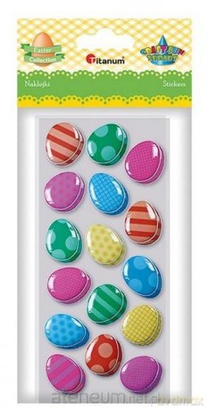 Naklejki wypukłe miękkie pisanki 20x25mm mix 32 szt