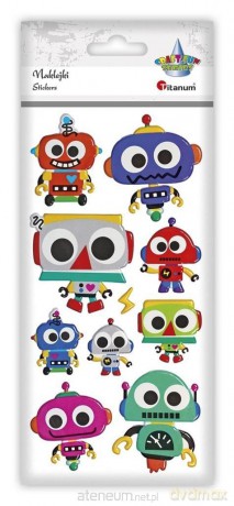 Naklejki wypukłe miękkie roboty mix 10 szt