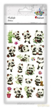 Naklejki wypukłe misie panda mix 22 szt