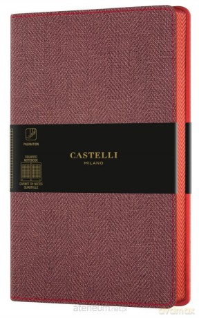 Notatnik 13x21 cm kratka Castelli Harris Red