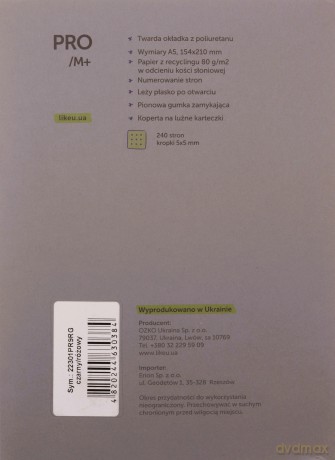 Notatnik A5 Pro M+ kropki czarny/różowy