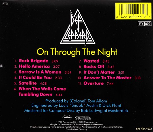 Def Leppard: On Through The Night [CD]