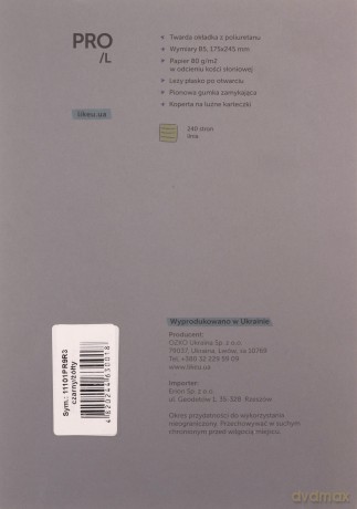 Notatnik B5 Pro L linia czarny/żółty