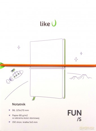 Notatnik B6 Fun S kratka jasnozielony/pomarańczowy