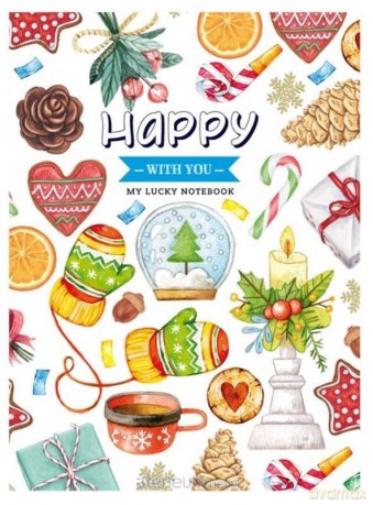 Notatnik ozdobny 145x197/64K kratka Happy