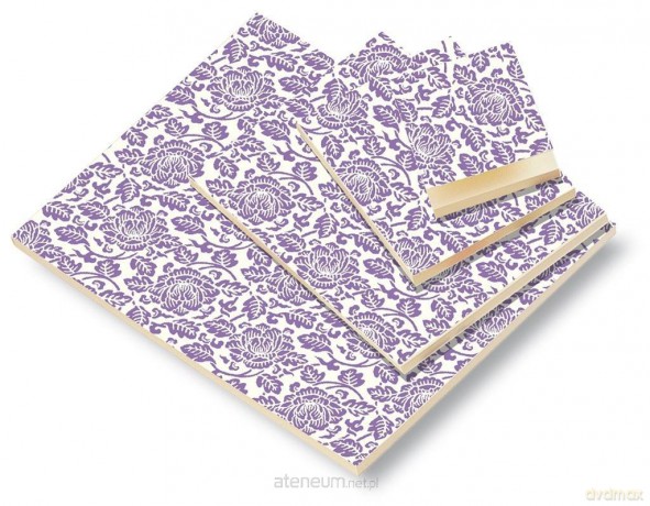 Notes ozdobny A6 BR NP L07B Fioletowe kwiaty