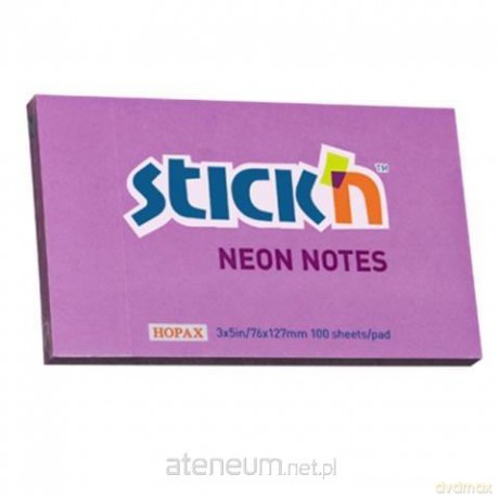 Notes samoprzylepny 127mmx76mm neon fioletowy
