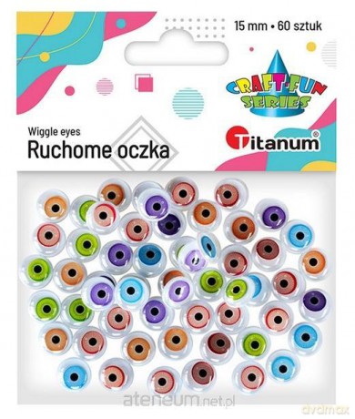 Oczy Animals mix 15mm 60 szt