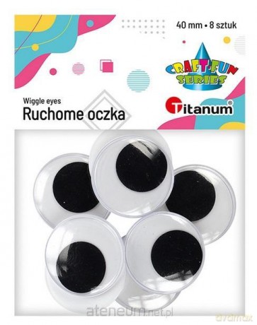 Oczy bez kleju i rzęs 40mm 8 szt