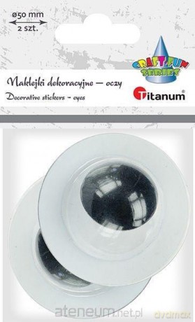 Oczy samoprzylepne bez rzęs 50 mm okrągłe 2 szt