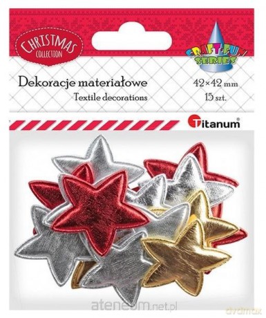 Ozdoba materiałowa Gwiazdki mix 15 szt BN