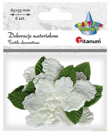 Ozdoba materiałowa Kwiaty gardenii 6 szt
