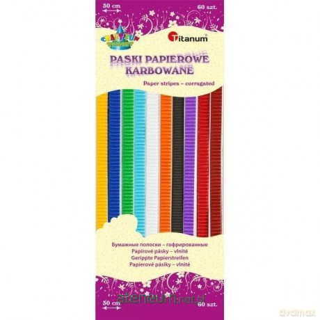 Ozdoba papierowa paski karbowane 30 cm mix 60 szt