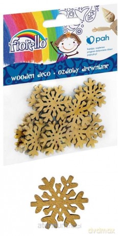 Ozdoby drewniane śnieżynka 10 szt