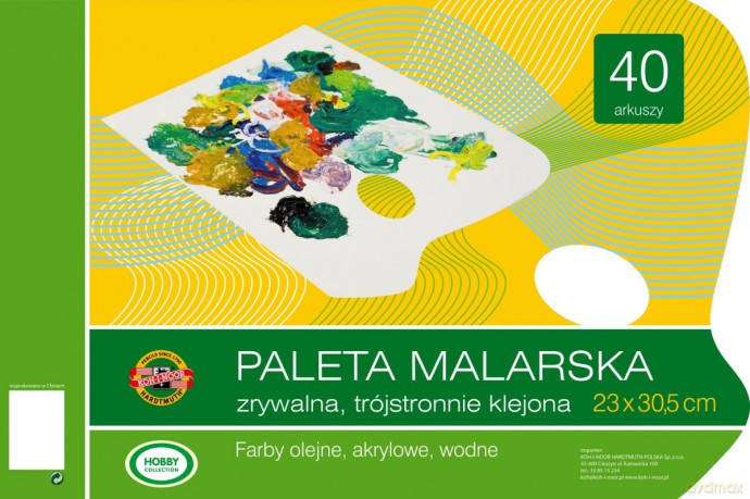 Paleta malarska 23x30 zrywalna 40 arkuszy