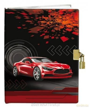 Pamiętnik z kłódką 13x18 Czerwone auto 60K gładki