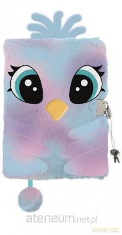 Pamiętnik z kłódką A5/96K 3D włochacz Pastel Bird