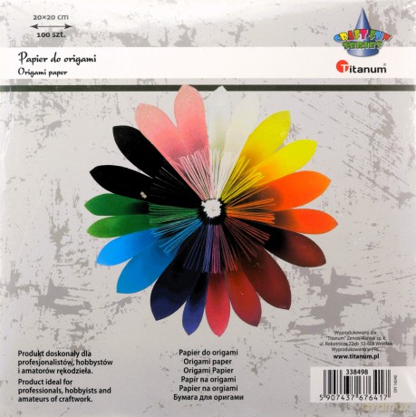 Papier do origami kwadratowy 20x20 cm mix 100 szt