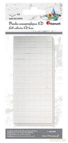 Pianka samoprzylepna 3D 10x10mm biała 2 szt