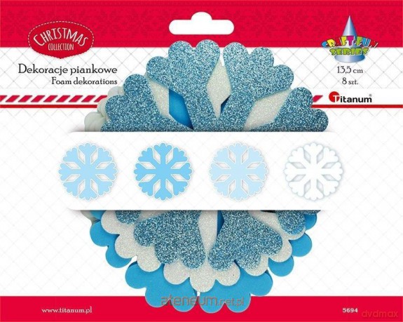 Piankowe płatki śniegu 13,5 cm mix 8 szt.