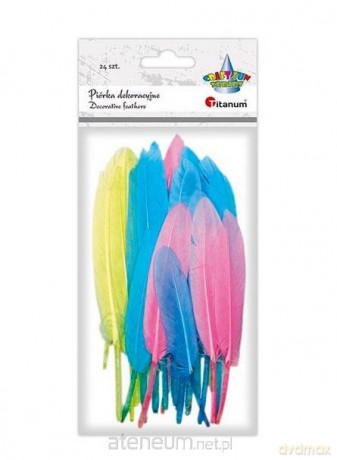 Piórka lotki 11-15 cm pastelowe mix 24 szt