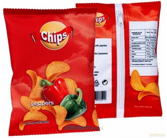Piórnik etui Chips 23x16 x2,5 cm czerwony