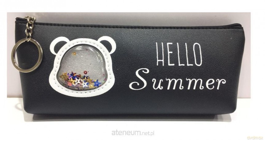 Piórnik saszetka Misiek Hello summer czarny