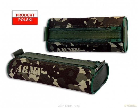 Piórnik szkolny WAR-1219 owal moro zielone