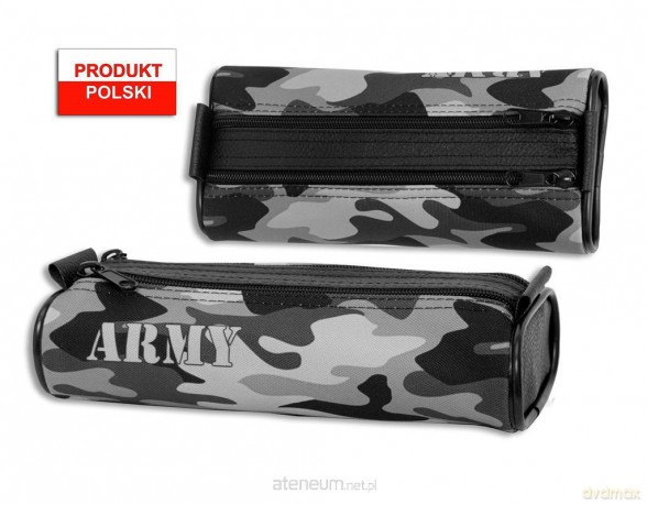 Piórnik szkolny WAR-1220 owal moro szare