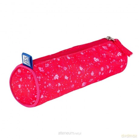 Piórnik tuba Floral ciemnoróżowy