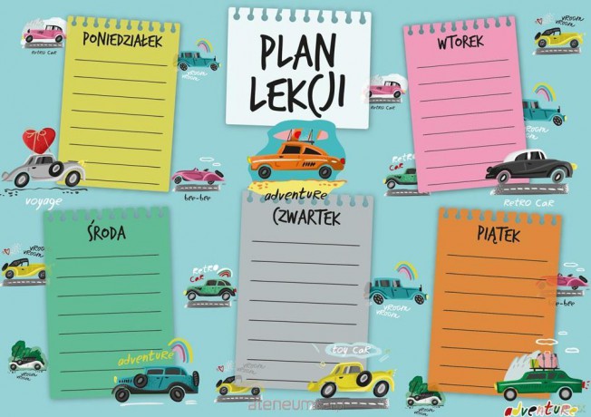 Plan lekcji - Auta (5 szt)