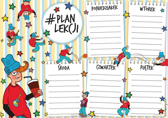 Plan lekcji - Chłopak (5 szt)