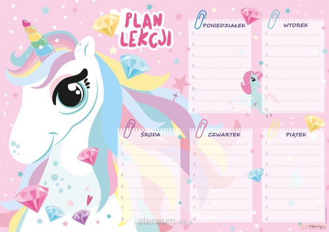 Plan lekcji - Jednorożec (5 szt)