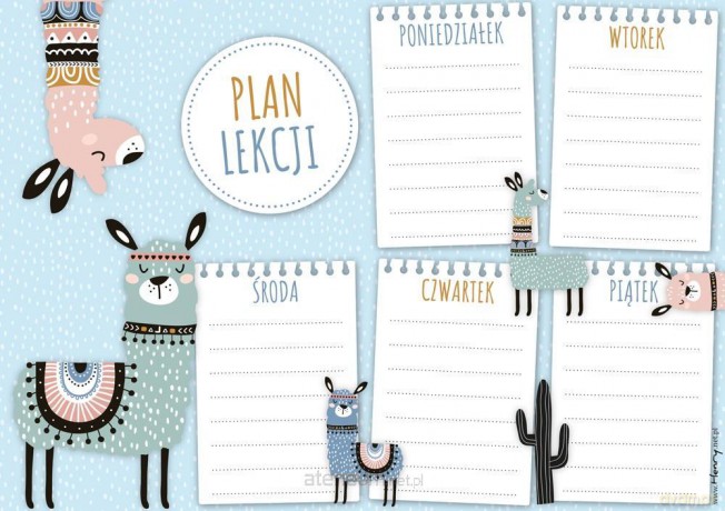Plan lekcji - Lamy (5 szt)