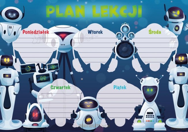 Plan lekcji - Roboty (5 szt)