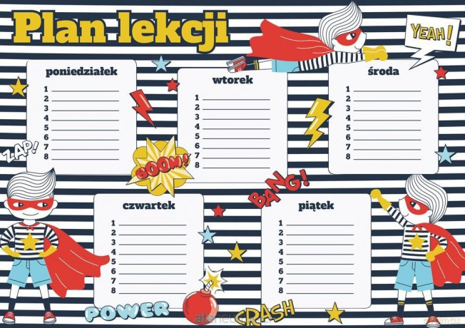 Plan lekcji - Superbohater (5 szt)