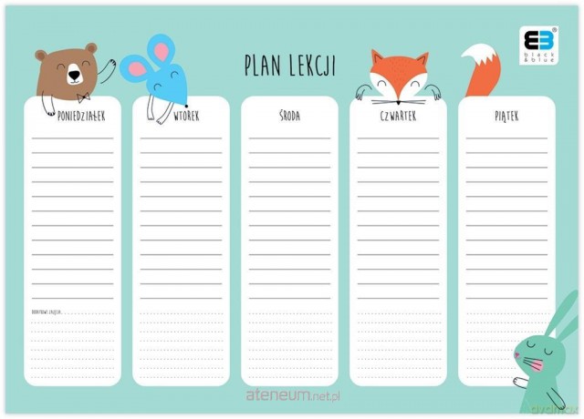 Plan lekcji A4 B&B Kids Pastel (10 szt)