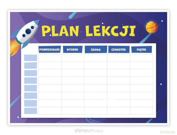 Plan lekcji A4 kosmiczny 10 szt