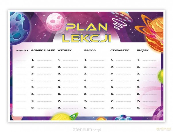 Plan lekcji A4 kosmiczny 2 10 szt