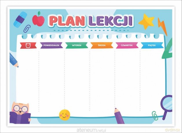 Plan lekcji A5 Kotek - niebieski 5 szt