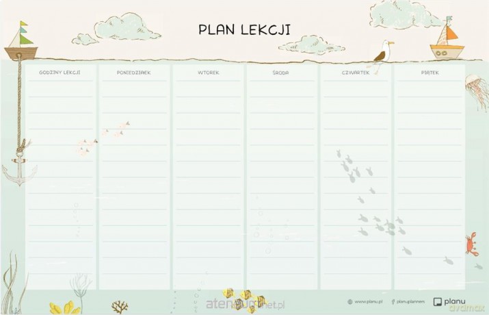 Plan lekcji na ścianę Podwodna Wyprawa