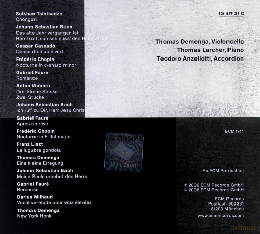 Demenga/Larcher/Anzellotti: Chonguri (Chopin/Messaien/Faure) [CD]