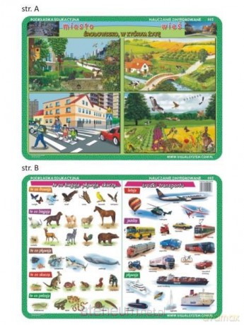 Podkładka edukacyjna 002 -Miasto i wieś, środki trans...